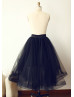 Black Hi Low Tulle Short Skirt